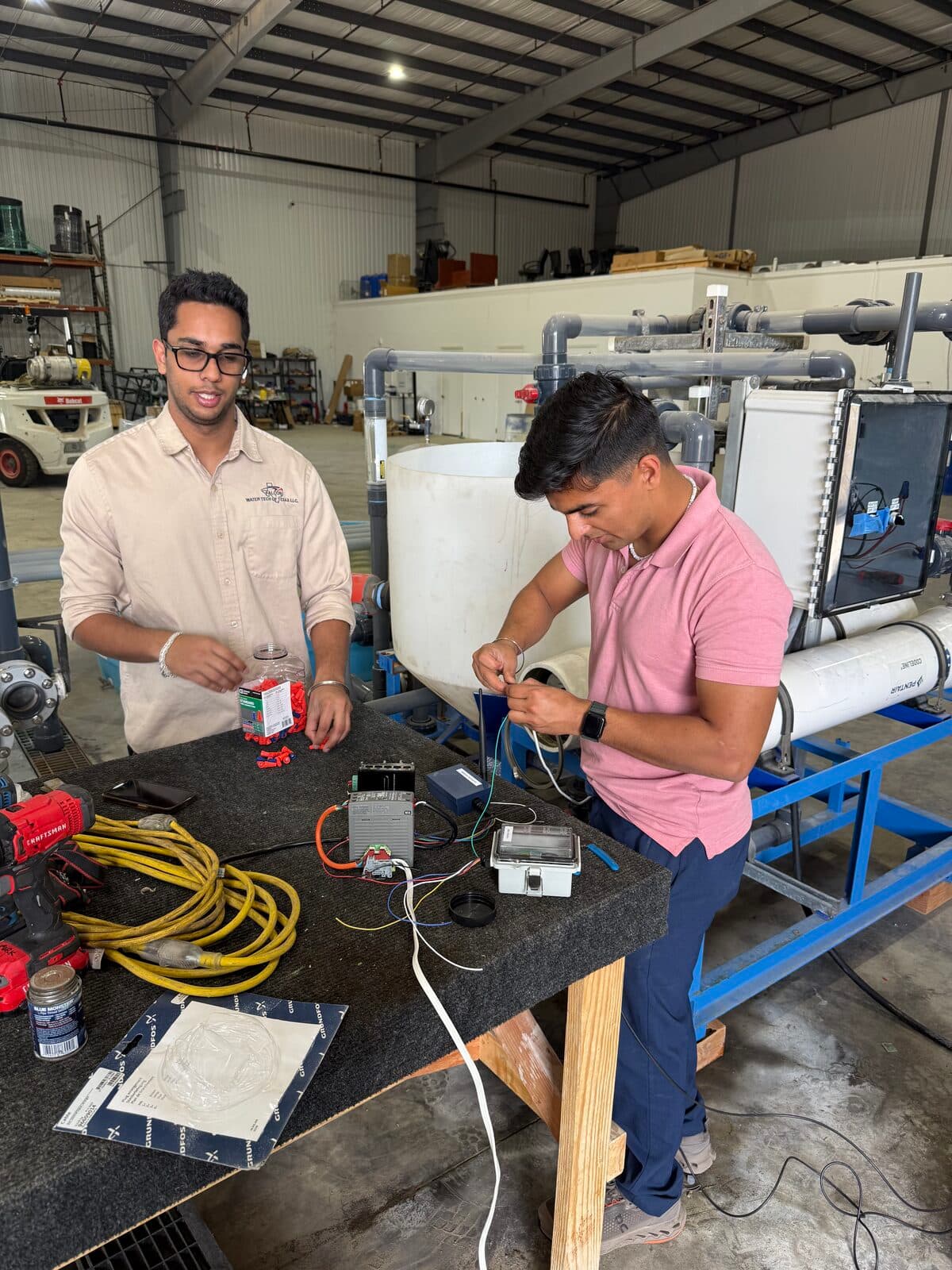Russ Sobti and Falcon Water Tech team working on Modulink deployment at the Conroe, TX pilot site